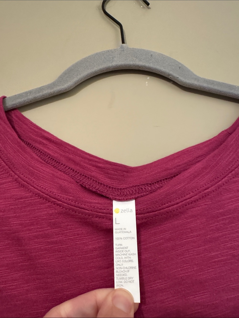 NWT- Zella All Day Slub Long Sleeve T-Shirt, Raspberry, size Large - Picture 3 of 12